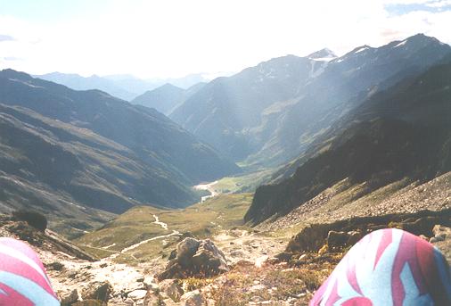 Blick ins Pfossental, unserer Abfahrt von morgen