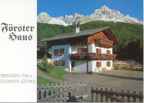 Übernachtung in Obereggen (1550 m) (Postkarte) Übernachtung in Obereggen (1550 m) (Postkarte)