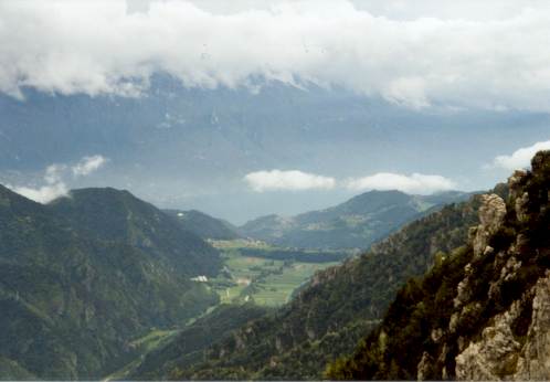 Blick auf das Val di Bondo und den Gardasee