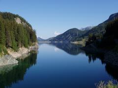 Blick zurück auf den Mamorera-Stausee (1680 m)