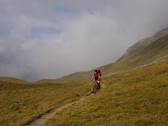 Daniels Ankunft am Passo dell' Alpe (2461 m) 
