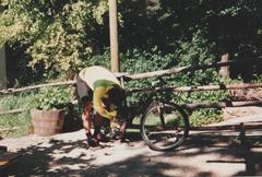 Bike reinigen am Lago Santo (1194 m).